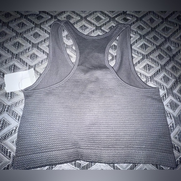 Harlow waffle snap crop top/ bralette, racerback, grey, NWT - Picture 6 of 10
